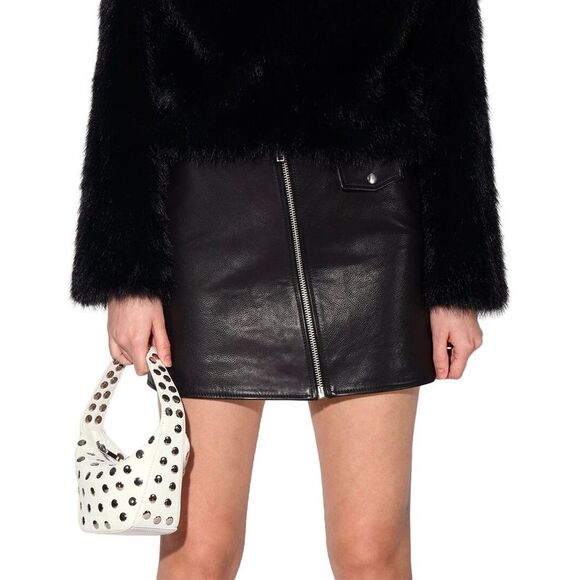 Walter Baker Womens  Josephine Leather Skirt, Black - Picture 1 of 3